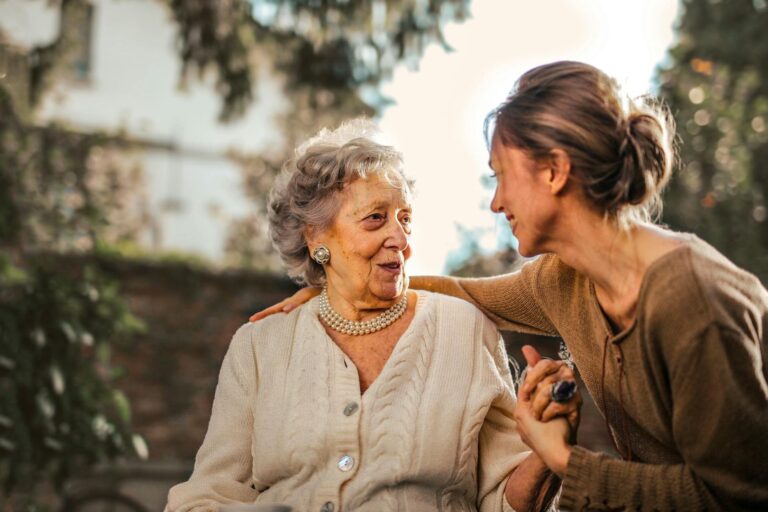 Senior couple discussing mortgage protection